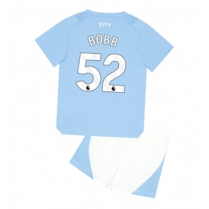 Manchester City Oscar Bobb #52 Replika Babytøj Hjemmebanesæt Børn 2023-24 Kortærmet (+ Korte bukser)